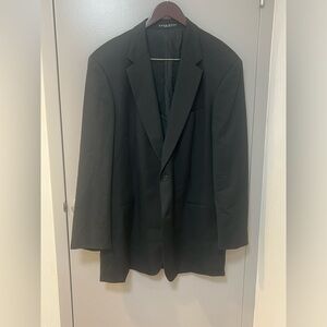 Hugo Boss 100 Super Galilei Sigma Black Virgin Wool Blazer Size 48L Union made